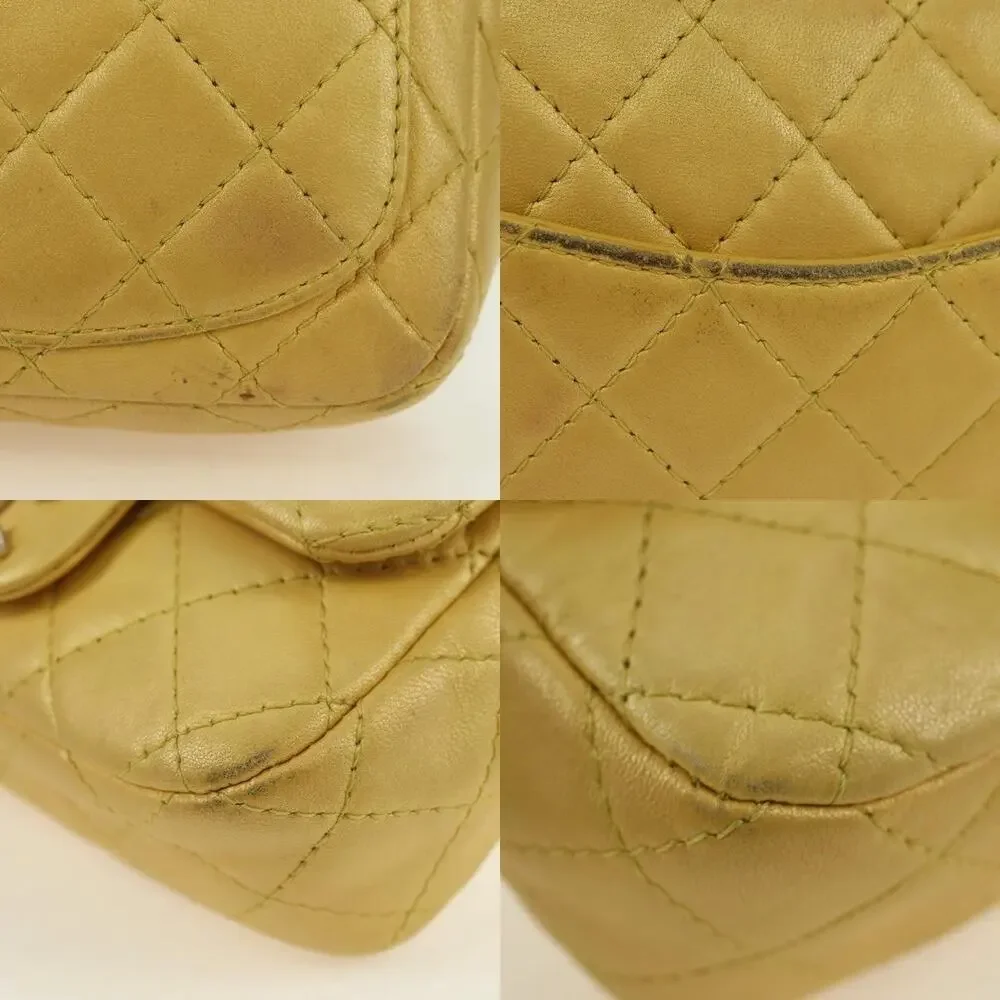 Chanel Mini Matelasse Lambskin 16 Chain Shoulder Bag Yellow Gold